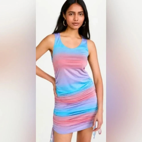 NWT REVOLVE Le Superbe Baccara Tank Dress Metallic Surf Stripe MSRP $295 S PRIDE - Picture 1 of 7